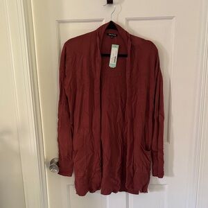 Pink Clover Brick Open Front Cardigan